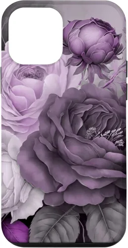 Miniatura 16 de Purple Watercolor Rose Flower Bouquet on Gray Case for iPhone 17