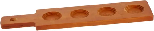 Miniatura 7 de Portavasos de madera de 16.92 x 3.93 x 0.59 pulgadas, bandeja creativa para bebidas para bar, cocina, comedor, servir