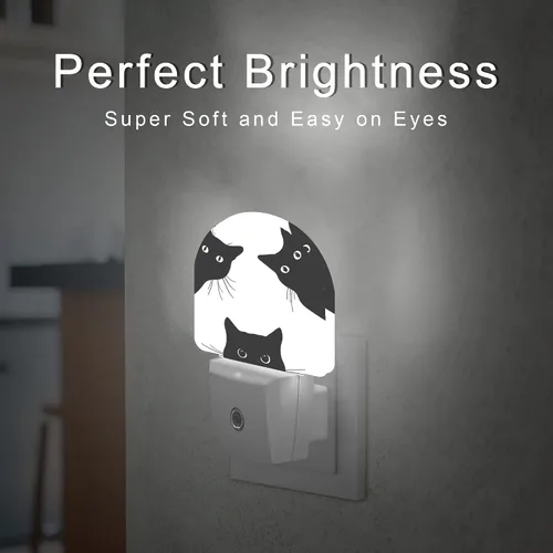 Miniatura 3 de Luz nocturna de gato, luces nocturnas de gato negro enchufables a la pared, lámpara LED con sensor de atardecer a amanecer, 0.5 W para niños, niñas
