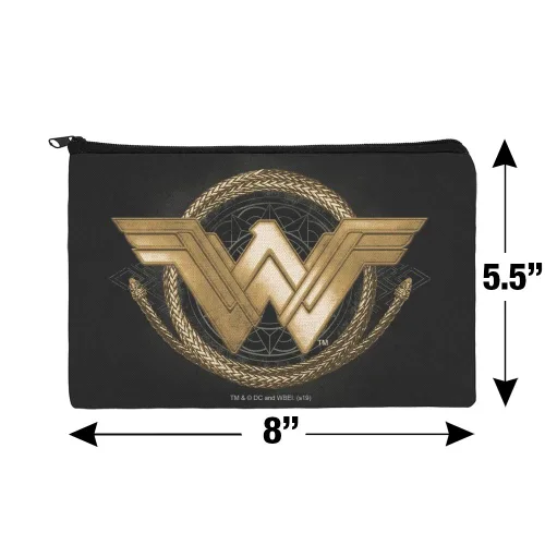 Miniatura 4 de Wonder Woman Película Golden Lasso Logo Maquillaje Cosméticos Bolsa Organizador Bolsa, Natural, amarillo