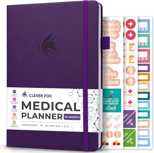 Miniatura 12 de Clever Fox - Planificador médico compacto A5 de 12 meses – Cuaderno médico, diario de salud, diario de bienestar para el seguimiento de la salud