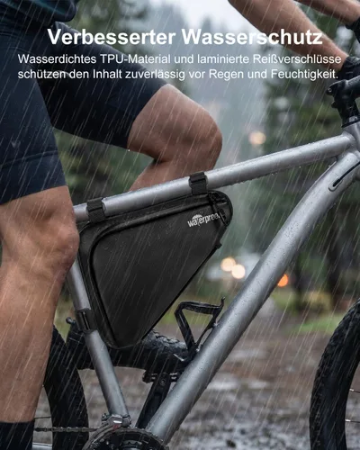 Miniatura 2 de NDakter Bolsa de Almacenamiento para Cuadro de Bicicleta 2L, Bolsa Triangular Impermeable para Bicicleta, Paquete de Ciclismo para Teléfono