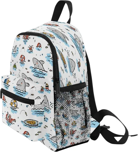Miniatura 3 de ZOEO Toddlers Backpack Kids Doodle Cute Shark Animal Summer Childish Bookbag for Boys Girls 3-6 Years Children Preschool Kindergarten Cute Mini Bags