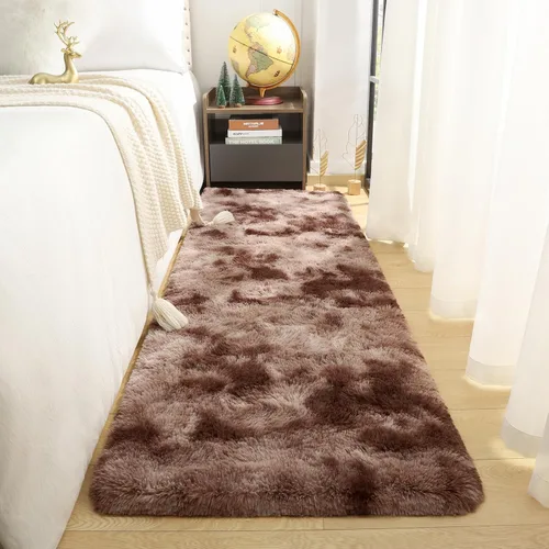 Miniatura 13 de DETUM Alfombra pequeña de 2 x 3 pies para dormitorio, Kicthen entrada, pasillo, lavable, antideslizante, color borgoña, alfombras de felpa