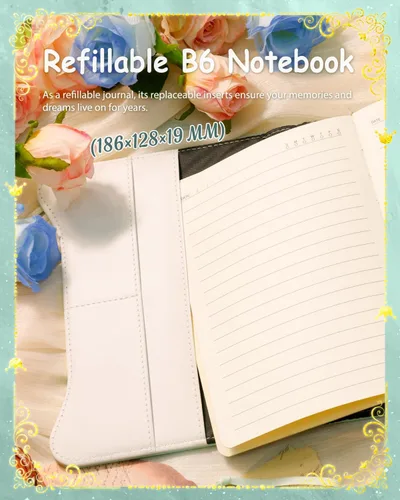 Miniatura 6 de Hoci Poci Agenda con candado y llaves para niñas, ideas de regalo para niñas, diario de 360 páginas con bordes dorados para mujeres, cuaderno