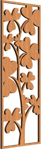 Miniatura 47 de 9 3/8 pulgadas de ancho x 24 3/8 pulgadas de alto x 1/4 pulgadas de alto, Bradford Paneles de pared decorativos de madera de calado, roble rojo rojo