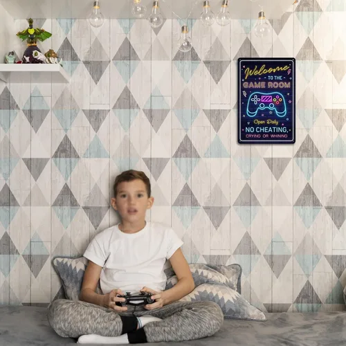 Miniatura 5 de Letrero de bienvenida a la sala de juegos, regalos geniales de decoración de juegos para niños y adolescentes, accesorios y decoración perfectos