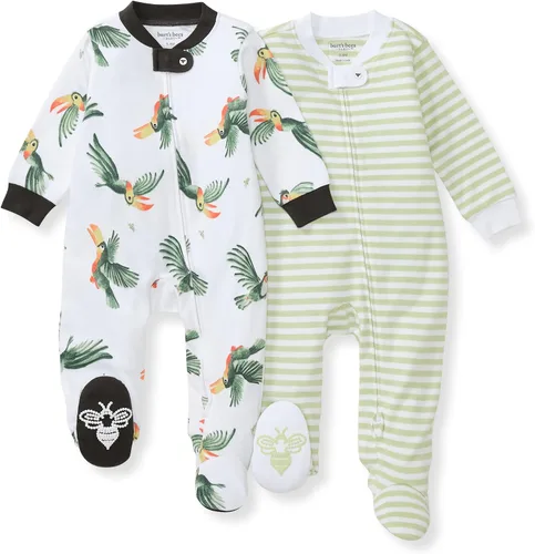 Miniatura 239 de Burt's Bees Baby - Pijama de una pieza para bebé, mameluco para dormir y jugar, algodón 100% orgánico, cremallera frontal