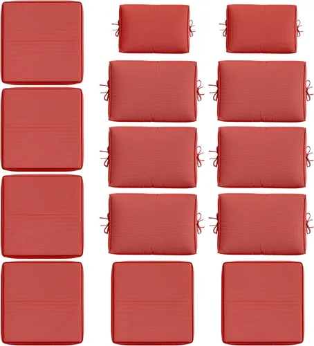Miniatura 12 de 14 Piezas Fundas de Cojines para Exteriores Resistentes a Todo Clima Fundas de Cojines para Patio, Reemplazo Impermeable con Cremallera para Muebles