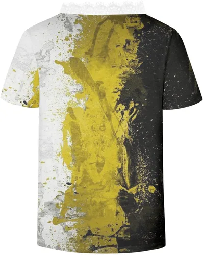 Miniatura 5 de GWNDHTBL Trending Shirts Women's Summer Home Short Sleeve Light Fitted V Neck Print Shirt