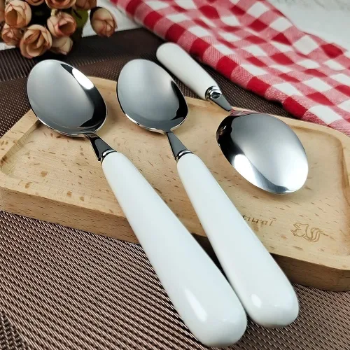 Miniatura 6 de MEIYAHOME 3 cucharas de cena fina de acero inoxidable 18/10 con borde redondo, cuchara de postre SUS304, 3