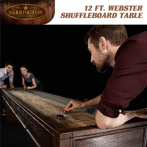 Miniatura 8 de Barrington Billiards 12' Webster Shuffleboard Table with Scratch-Resistant Playfield and 8 Puck Set