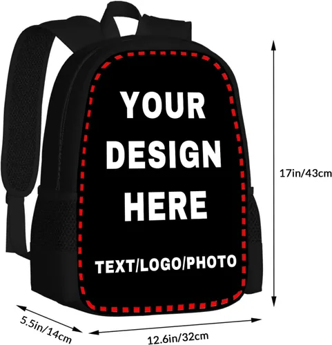Miniatura 2 de Mochila personalizada para hombre y mujer, mochilas personalizadas con texto fotográfico, mochila informal para computadora portátil para viajes