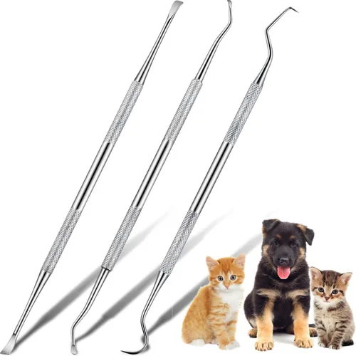 Miniatura 8 de Hotop 3 piezas de raspador dental y raspador de dientes de acero inoxidable de doble cabeza herramienta de eliminación de tarter raspador de dientes