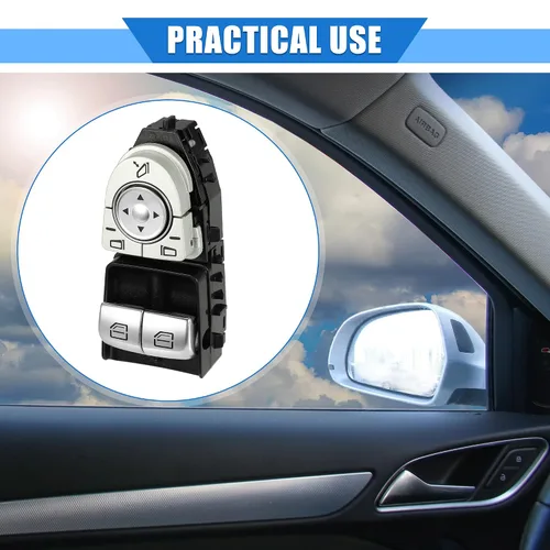 Miniatura 2 de Interruptor de control de ventana compatible con Mercedes-Benz Vito W447 2015-2018, plástico duradero negro