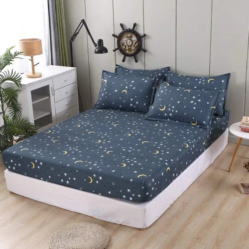 Miniatura 10 de Feelyou Juego de sábanas bajeras con estampado de mármol, tamaño Queen, elegante, de lujo, color negro, para niños, adolescentes, adultos
