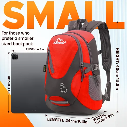 Miniatura 3 de sunhiker Pequeña mochila de senderismo para mujeres y hombres, 20L, ligera, mochila de viaje, mochila casual para ciclismo, acampar al aire libre