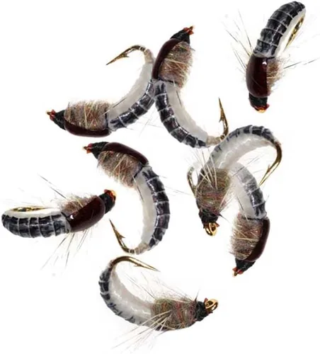 Miniatura 8 de Kit de moscas de pesca con mosca, 40/137 piezas, surtido de moscas secas/húmedas, serpentina para trucha, lubina, pez + caja de moscas