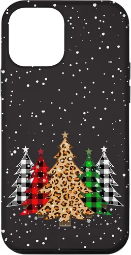 Miniatura 16 de Funda con diseño de árboles de Navidad con estampado de leopardo y cuadros para iPhone 16