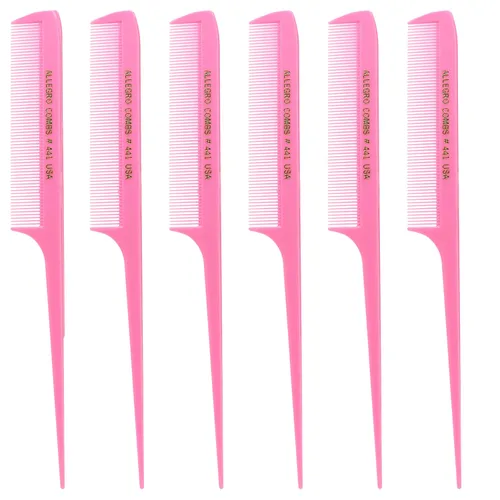Miniatura 12 de Allegro Combs Peines de cola de rata de 441. 8.5 pulgadas para trenzar o separar dientes finos de cola de rata, juego de peines para peinar