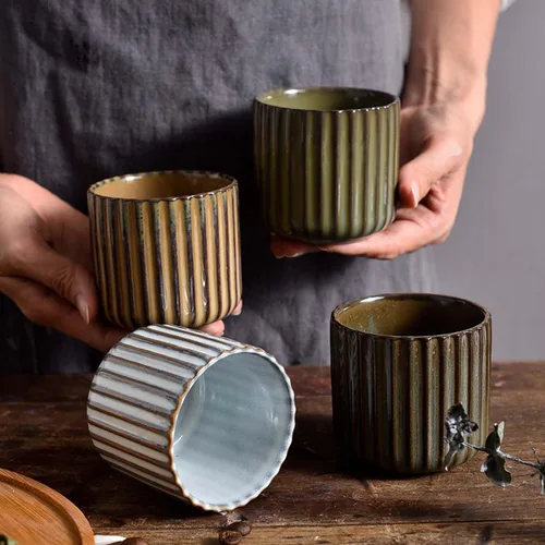 Miniatura 3 de Tazas de té japonesas retro de cerámica, tazas de vino, tazas de agua, restaurantes, oficinas en casa blanco Vientre de pescado blanco