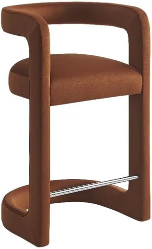 Miniatura 12 de Modway Winslow Performance - Taburete de terciopelo con reposapiés de acero inoxidable en alabastro