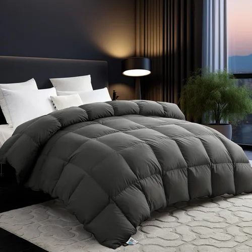 Miniatura 8 de L LOVSOUL Edredón orgánico de 75% plumón de ganso tamaño matrimonial, 850+FP,1200TC, extra esponjoso, lujoso, ultra suave para todas las estaciones