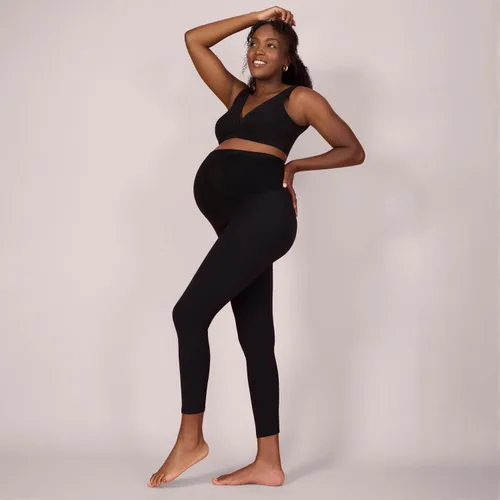 Miniatura 26 de Motherhood Maternity Leggings esenciales elásticos de longitud completa para mujer, ajuste secreto sobre el vientre