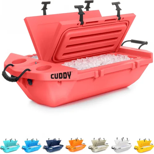 CUDDY - Enfriador flotante y recipiente de almacenamiento en seco para tierra y agua, 40 cuartos de galón, ideal para río, playa, kayak, piscina y
