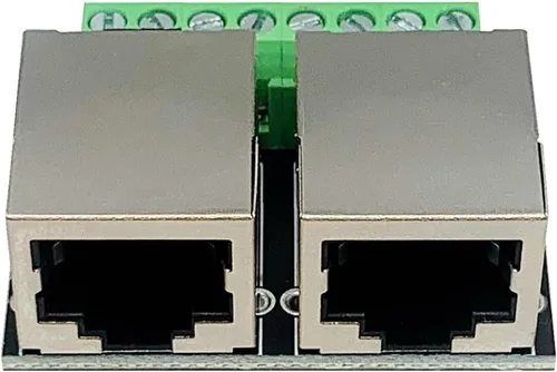 Miniatura 2 de 2 unids RJ45 Ethernet Dual Hembra Terminal Breakout Board,0.138 in Paso 8Pin RJ45 Tornillo Conector Junta Adaptador Terminal de Red