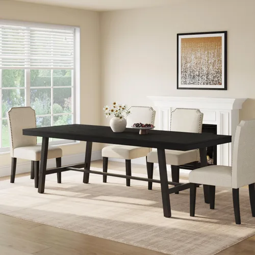 Miniatura 36 de GarveeHome Mesa de comedor industrial para 2-4 personas, mesa de cocina grande de 55.11 pulgadas de largo con marco de metal resistente, encimera