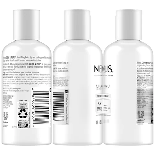 Miniatura 3 de Nexxus Champú y Acondicionador de Viaje, Limpio y Puro – Productos para el Cabello con Proteína de Elastina y Minerales Marinos, Sin Sulfatos, 3 Oz