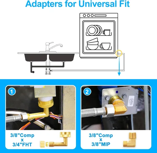 Miniatura 4 de Kit de instalación para lavavajillas, kit de manguera trenzada de acero inoxidable de 15 pies, tubo interior PEX de grado alimenticio, línea