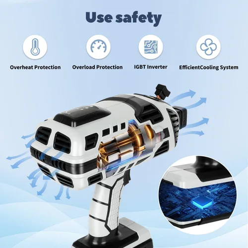 Miniatura 3 de Máquina de soldadura portátil, máquina de soldadura de mano de 110 V con inversor IGBT 6 ajuste de corriente variable 20-120Amp Salida portátil Gris
