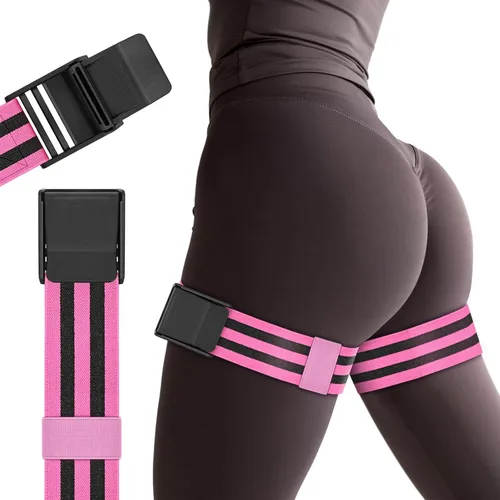 Miniatura 11 de Bandas para glúteos, bandas de restricción de flujo sanguíneo para mujeres/hombres, bandas de entrenamiento BFR ajustables para glúteos