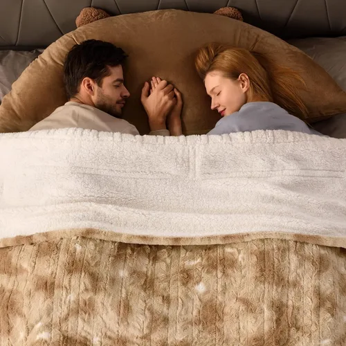 Miniatura 18 de Bearhug Manta eléctrica, 50 x 60 pulgadas, con 6 niveles de calefacción y apagado automático de 4 horas, lavable a máquina, de terciopelo suave a