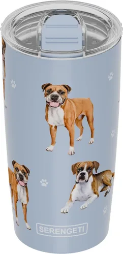 Miniatura 20 de SERENGETI Schnauzer - Vaso aislado al vacío de acero inoxidable de 20 onzas con tapa a prueba de derrames, impresión 3D, taza de viaje aislada