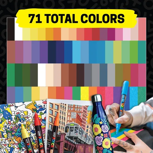 Miniatura 17 de uni Posca Rotulador de pintura - punta media - juego de 15 (PC-5M15C), surtido