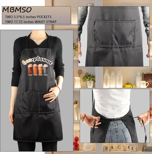 Miniatura 3 de MBMSO Beergetarian Delantal artesanal de cerveza regalos para amantes de la cerveza, delantal de cocina de cerveza con bolsillos, delantal