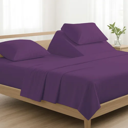 Miniatura 4 de 4 piezas de lujo Split Top Queen 100% algodón egipcio de 800 hilos (ajustable, parte superior flexible tamaño queen) sábanas divididas de 28