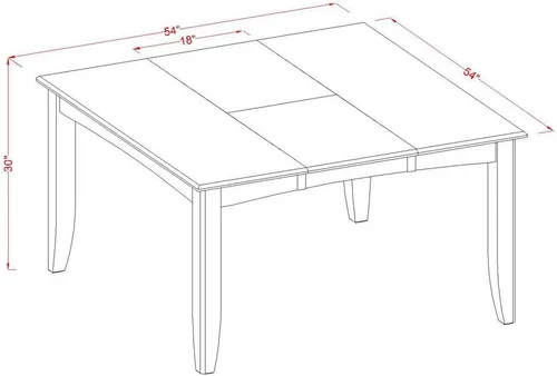 Miniatura 3 de East West Furniture PFPO5-SBR-C - Juego de mesa de cocina de 5 piezas para 4 personas, incluye una mesa de comedor cuadrada con hojas de mariposa