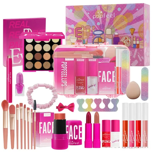 Miniatura 3 de Kit de maquillaje todo en uno rosa intenso para mujeres, kit completo, regalo de maquillaje para el día de la madre, para mujeres y niñas, paquete