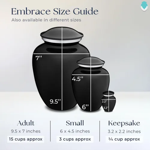 Miniatura 7 de Geturns Embrace - Urnas de cremación personalizadas para adultos para cenizas humanas, urna funeraria negra grande para hombres y mujeres, 200 libras