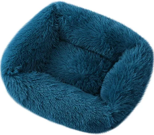 Miniatura 11 de La La Pet® Cama de dona para perros y gatos, acogedora cama para mascotas, cama para perros madriguera, cama calmante para mascotas, almohada