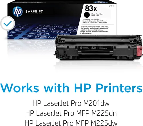 Miniatura 2 de HP Cartucho de tóner negro de alto rendimiento 83X Funciona con LaserJet Pro M201, LaserJet Pro MFP Serie M225 CF283X