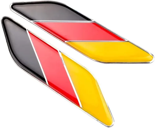 2 unidades/par de emblema de coche con bandera de Alemania 3D - Ajuste de cuerpo de coche de Alemania - Adhesivo de bandera alemana - Decoración de