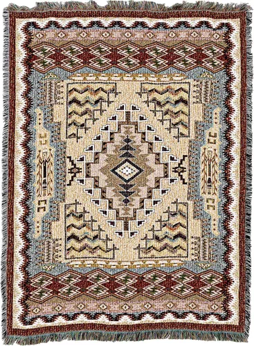Miniatura 4 de Pure Country Weavers Manta Butte Clay - Inspirada en los nativos americanos del suroeste - Tapiz manta de regalo tejido de algodón - Fabricado