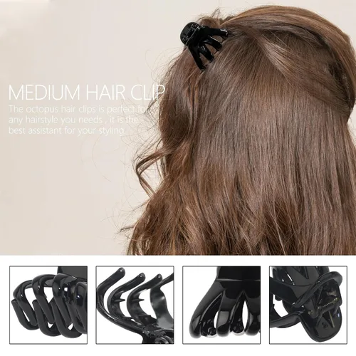 Miniatura 25 de 9 pinzas para el pelo de pulpo de 1.6 in, medianas y pequeñas, pinzas para el cabello ámbar Aceessories antideslizantes, agarres fuertes