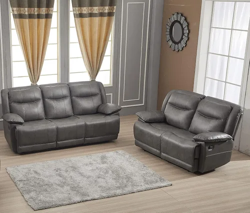 Miniatura 12 de Betsy Furniture Juego de sofá reclinable de cuero regenerado para sala de estar 8006 (marrón, silla planeadora)