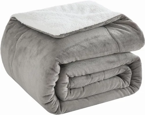 Miniatura 9 de CHOSHOME Manta de forro polar Sherpa - Manta gruesa y cálida para invierno, manta de felpa suave y mullida para cama, sofá y viajes